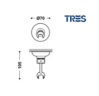 MEDIDAS SOPORTE DUCHA ORIENTABLE TRES